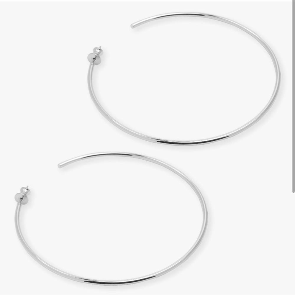 NEW Melinda Maria Kendall Hoops 3" Silver